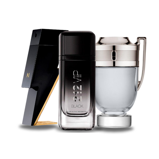 Conjunto de 3 Perfumes | BAD BOY, 212 VIP BLACK, Paco Rabanne INVICTUS 100 ml